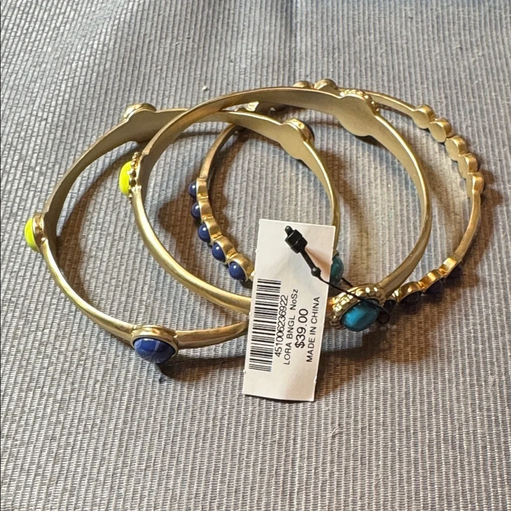 Chico's Elegant Gold and Turquoise Bracelet Set - Picture 2 of 2